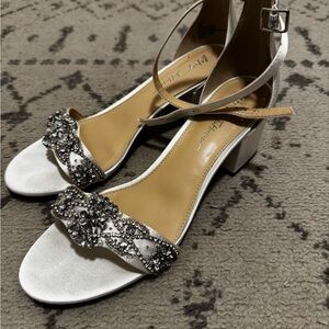 Elegant White Beaded Women's Sandals